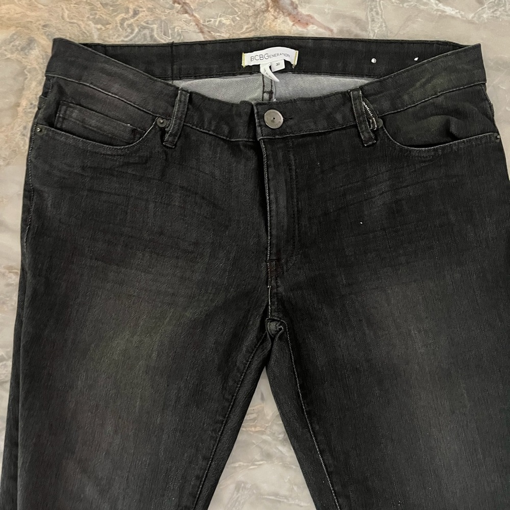 BCBG Generations Black Jean faux leather leg